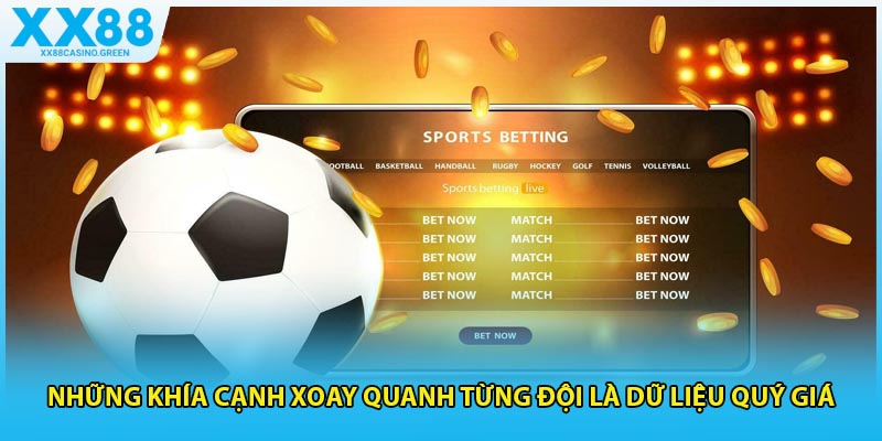 Những khía cạnh xoay quanh từng đội là dữ liệu quý giá